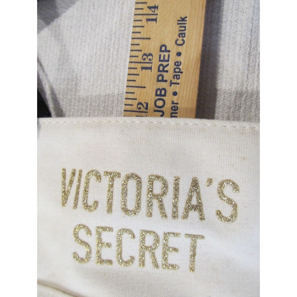 Victoria’s Secret Tan Gold Glitter Large Tote Bag Zippered 2018 NWT Travel - Picture 8 of 9